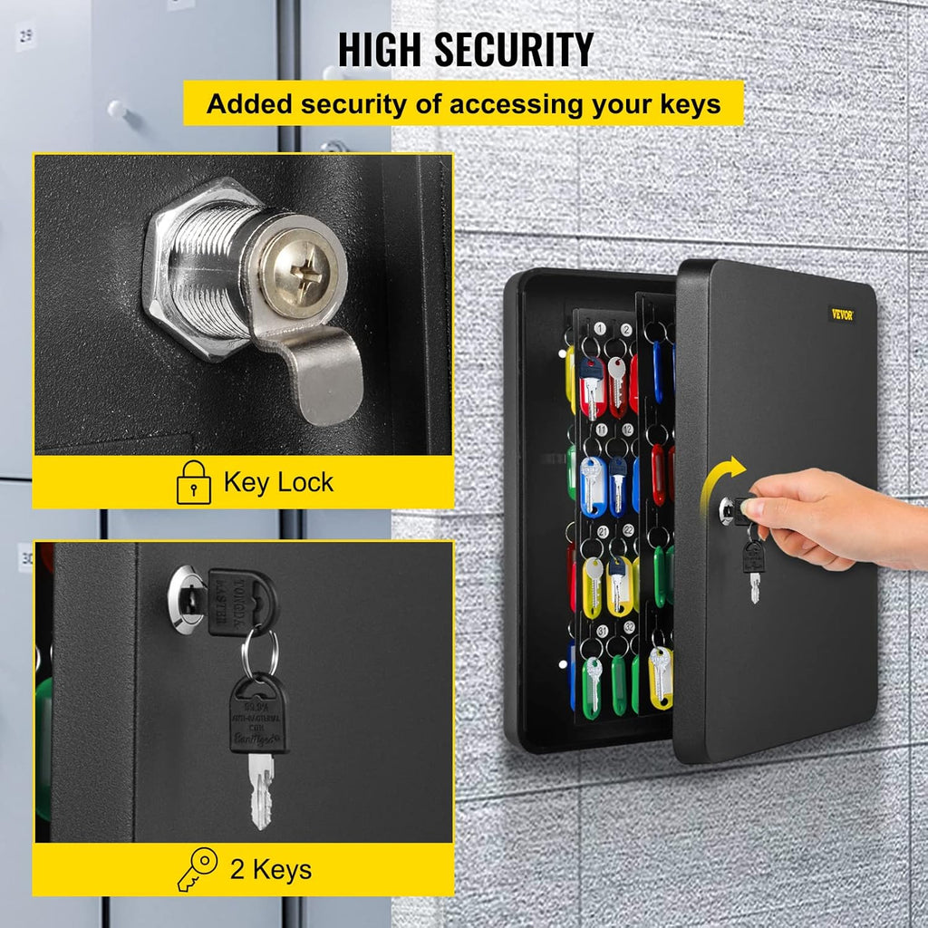 Black Wall Mounted Steel Key Cabinet (240 Positions) X60638