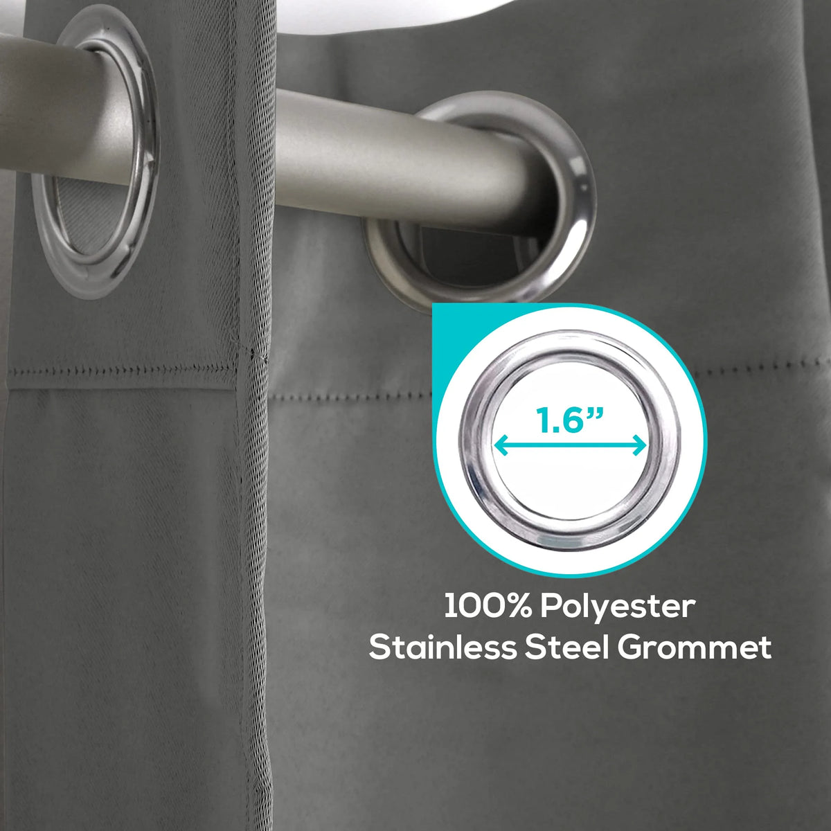 Grey 52x84 inch Grommet Blackout Curtains G697
