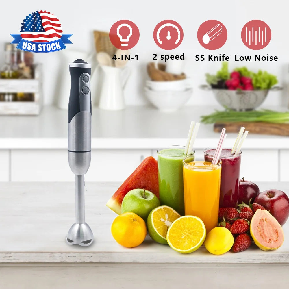 4IN1 Electric Immersion Stainless Steel Hand Blender Mixer R9800
