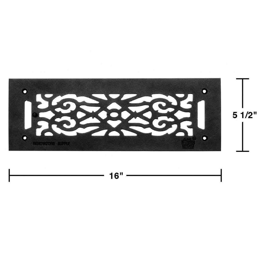 Cast Victorian Heat Air Grille 5 1/2x22 x 16x22 Z519