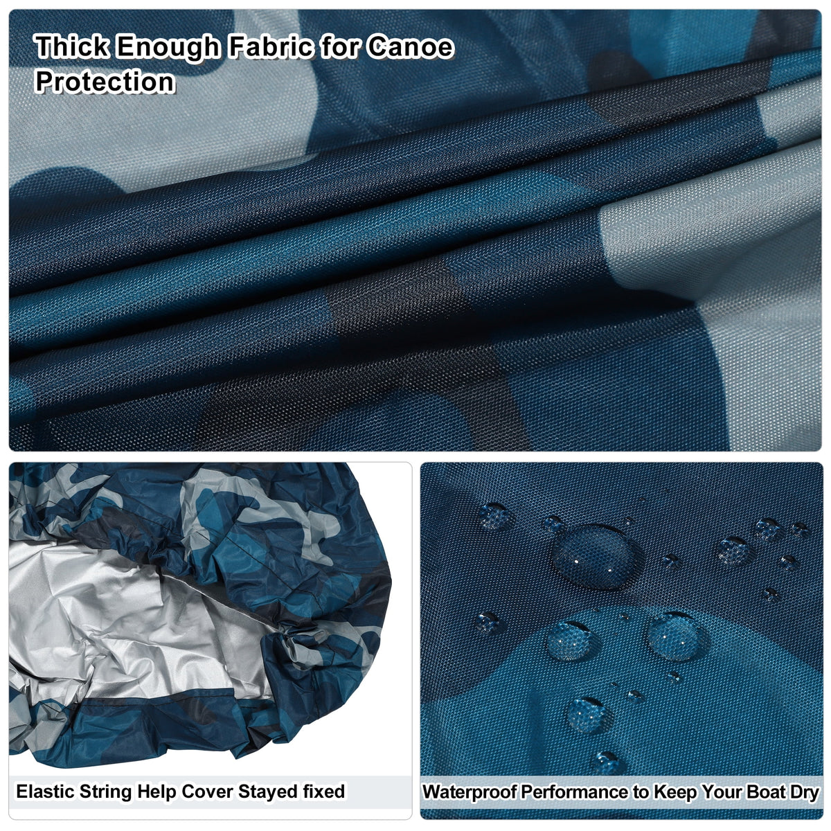 Blue Camouflage Waterproof Kayak Cover 16.8ft-18.2ft O28715