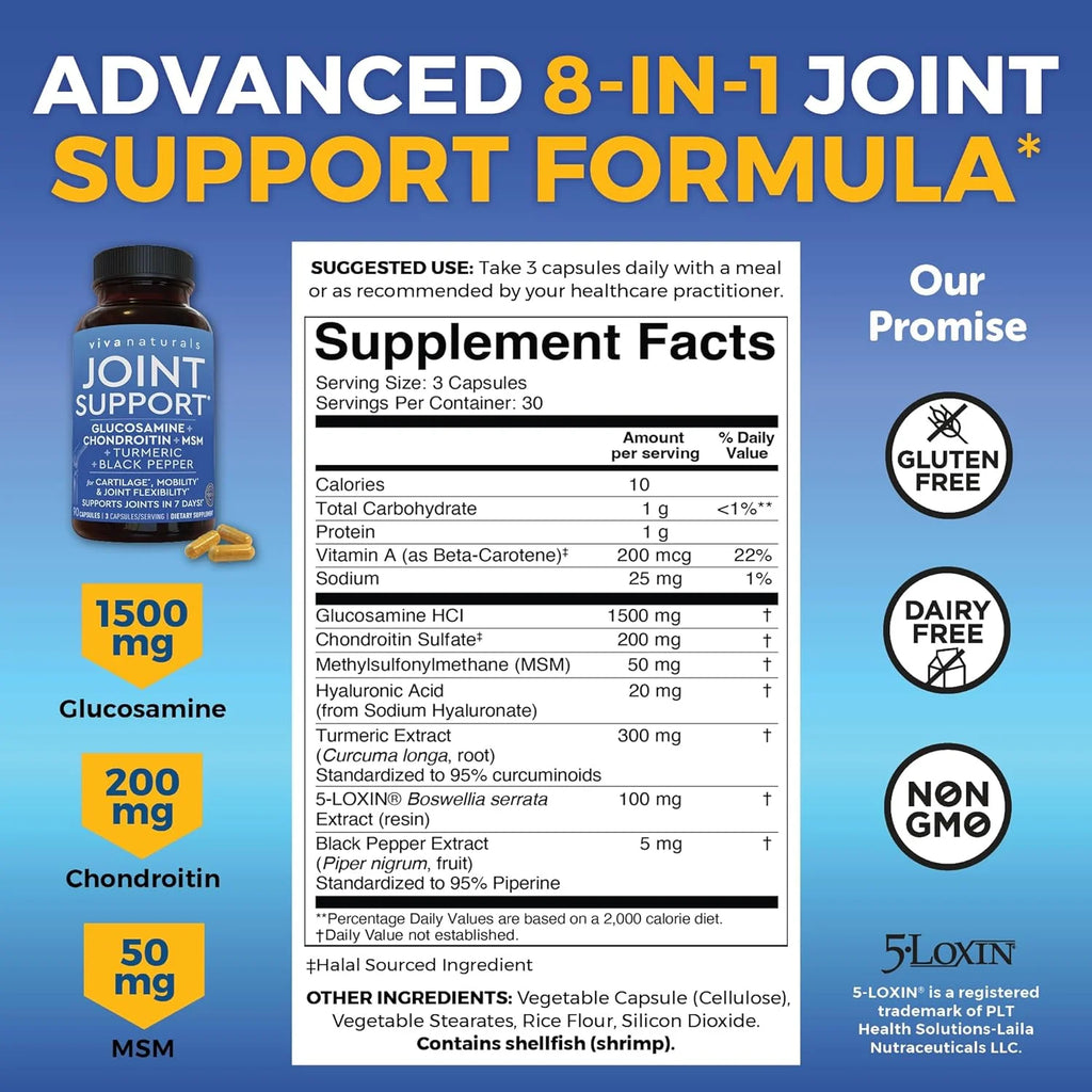 Glucosamine Chondroitin MSM 90 Capsules Joint Support M9500
