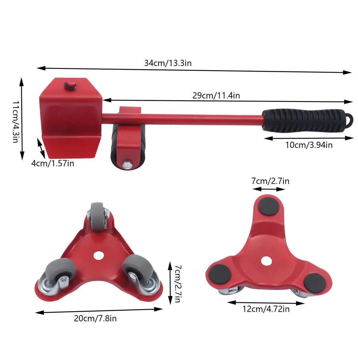 Furniture Roller Set Moving Tool Wheels Red Y921116