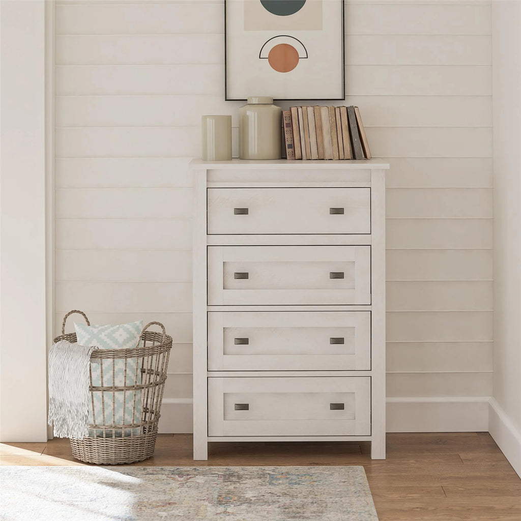 4 Drawer Weathered Oak Dresser U295196