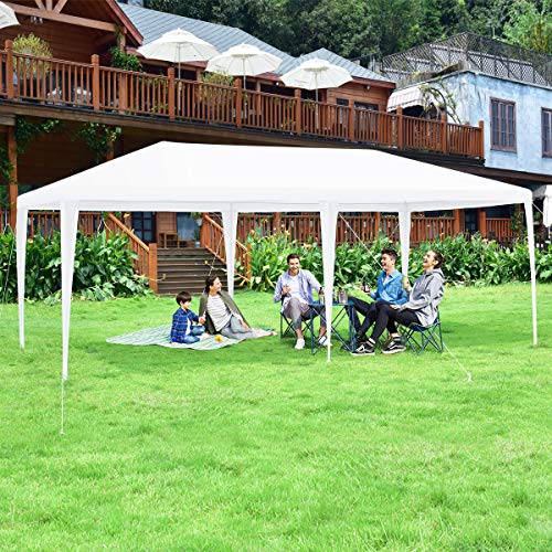 10'x20' White Canopy Tent with 6 Removable Sidewalls Q779
