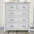 White 5 Drawer Solid Wood Chest W28876