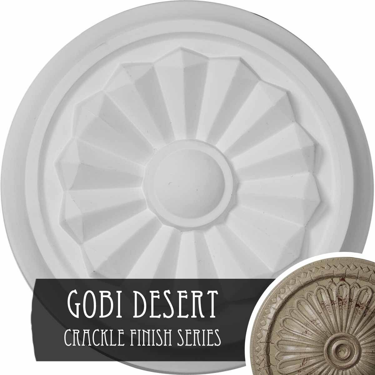 7 7/8x22OD x 1 1/8x22P Ceiling Medallion Hand-Painted Gobi Desert Crackle D889586