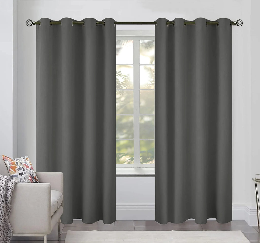 Grey 52x84 inch Grommet Blackout Curtains G697