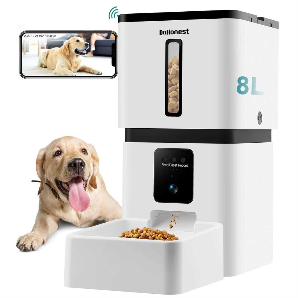 Automatic Dog Feeder with Camera 8L Smart Cat Food Dispenser E110