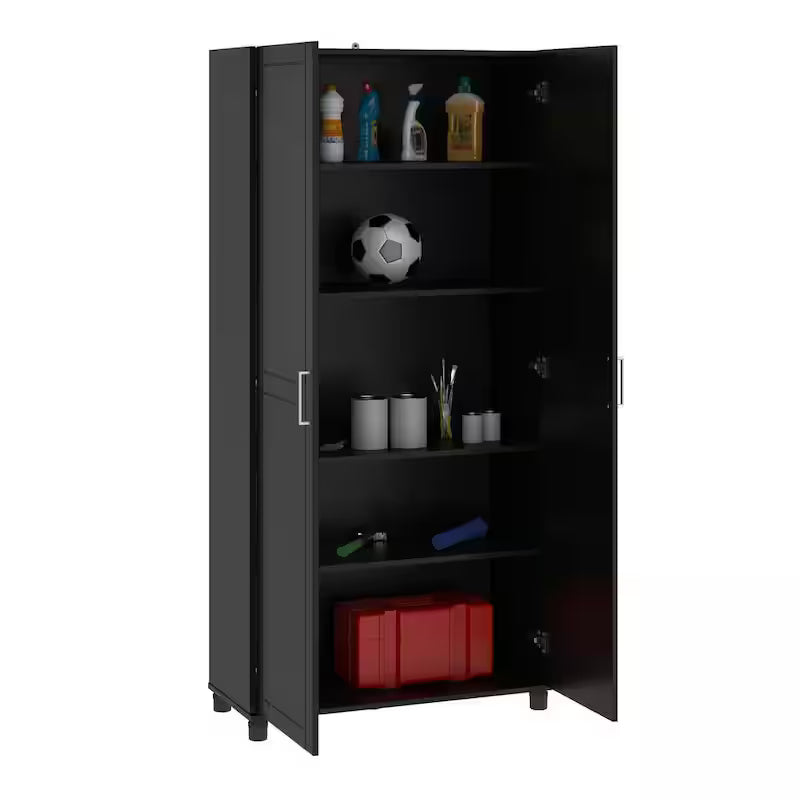 Black Wood Freestanding Garage Cabinet D550234