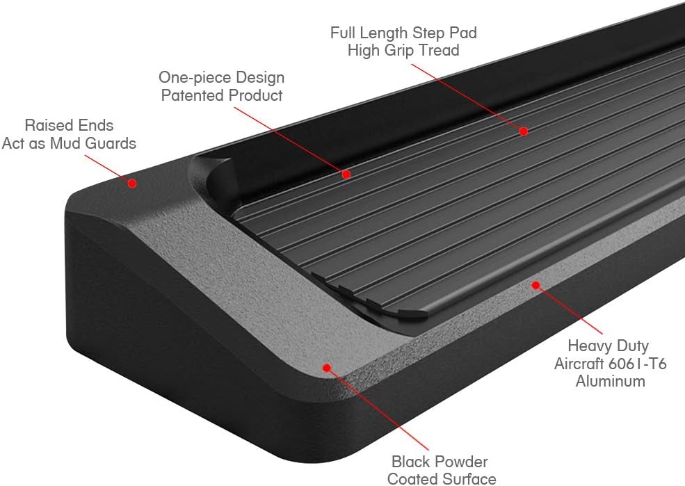 Black Running Boards for Toyota Tacoma Double Cab Crew Cab R68654