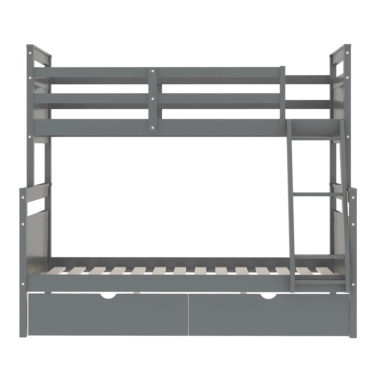 Gray Wood Convertible Bunk Bed with Drawers B140