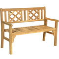 Patio Foldable Bench with Curved Backrest and Armrest K210