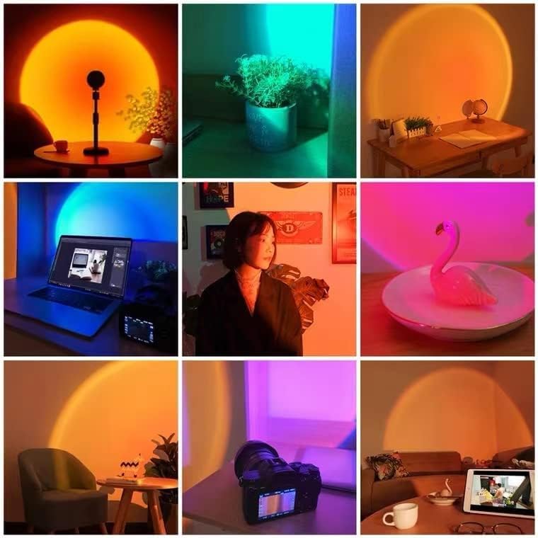 Sunset Projection Rainbow LED Lamp with USB Floor Stand W7714